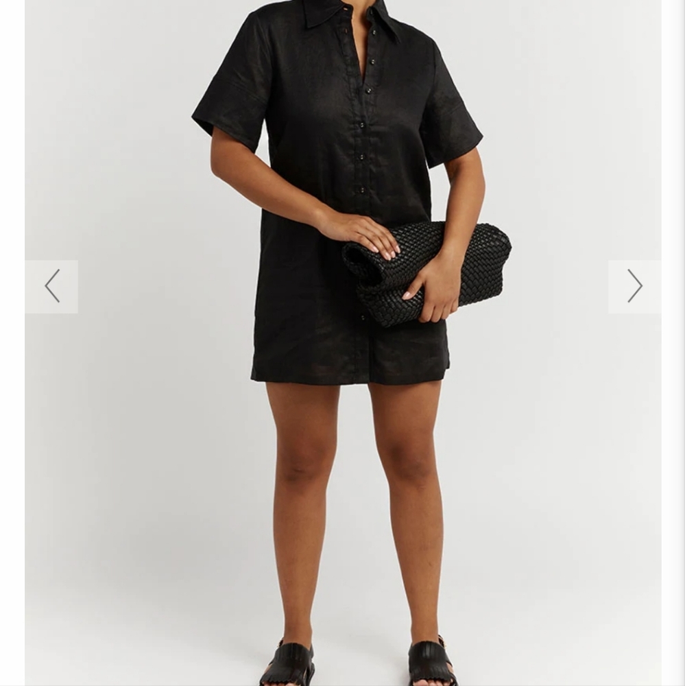 Dissh Bodie Linen Shirt Dress - black